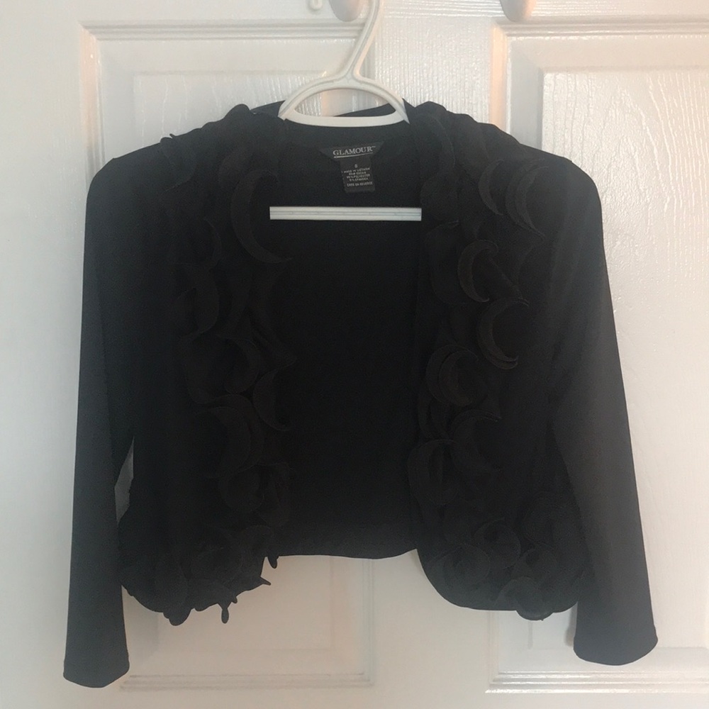 Glamour floral trimmed crop sweater